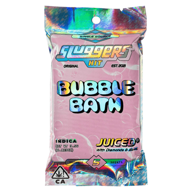 Bubble bath | Sluggers 5 Pack Infused Pre Roll | Indica | 3.5