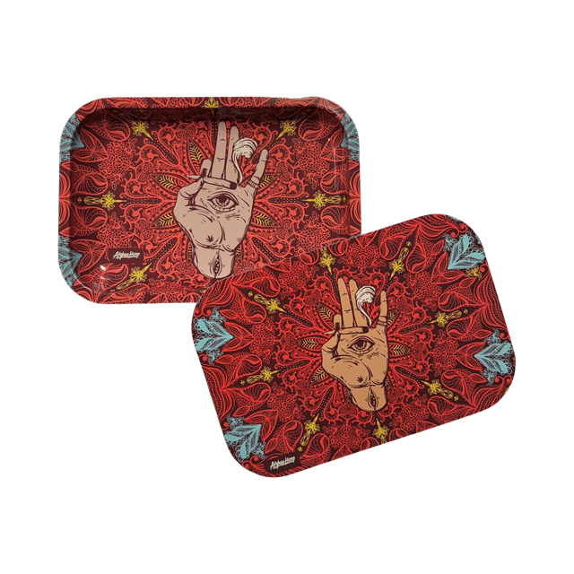 Rolling Tray | Afghan Hemp - Red with Lid