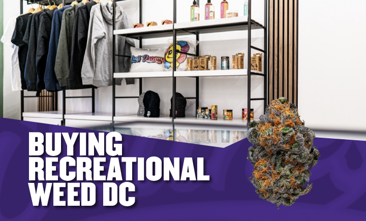 Buying Recreational Weed DC Featured Image Storefront title with Cannabis Flower